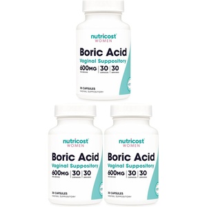 Nutricost Boric Acid 600mg, 30 Capsules, GMO-Free(30 Count (Pack of 3))