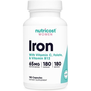 Nutricost Iron for Women 65mg, 180 Capsules, Gluten Free