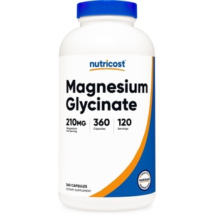 Nutricost Magnesium Glycinate Capsules, 180 Capsules, 210mg(360 Count (Pack of 1))