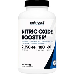 Nutricost Nitric Oxide Booster 2250mg, 180 Capsules, Gluten Free(180 Count (Pack of 1))