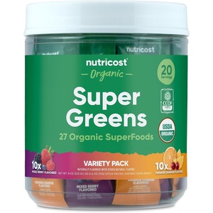 Nutricost Organic Super Greens Packets (Variety Pack) 20 Stickpacks