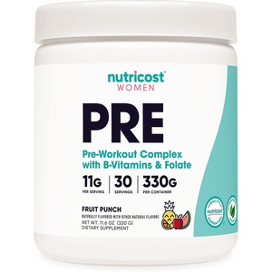 Nutricost Pre-Workout Powder for Women, Fruit Punch, 30 Servings
