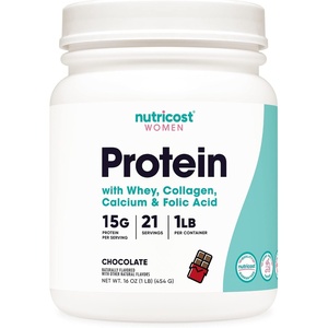 Nutricost Protein for Women (Chocolate) 1 LB – Collagen, Whey, Folic Acid, Biotin, Calcium