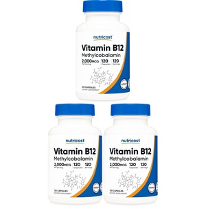 Nutricost Vitamin B12 (Methylcobalamin) 2000mcg, 240 Capsules, Gluten Free(120 Count (Pack of 3))