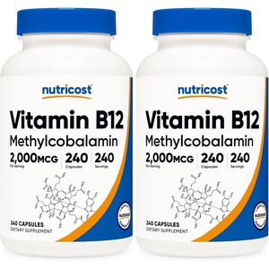 Nutricost Vitamin B12 (Methylcobalamin) 2000mcg, 240 Capsules, Gluten Free(240 Count (Pack of 2))