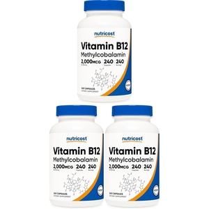 Nutricost Vitamin B12 (Methylcobalamin) 2000mcg, 240 Capsules, Gluten Free(240 Count (Pack of 3))