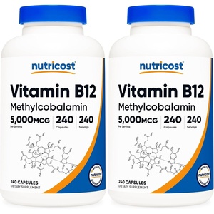 Nutricost Vitamin B12 (Methylcobalamin) 5000mcg, 240 Capsules, Gluten Free(240 Count (Pack of 2))