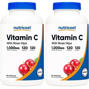 Nutricost Vitamin C with Rose Hips 1025mg, 240 Capsules, Gluten Free(120 Count (Pack of 2))