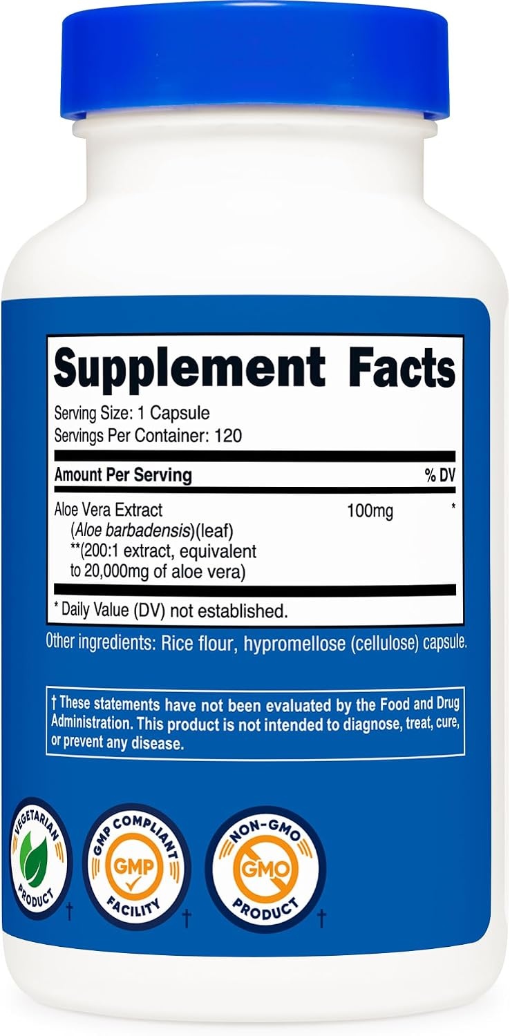 image:imageNutricost Aloe Vera Extract 120 Capsules for 120 Servings Per Bottle120 Count Pack of 2
