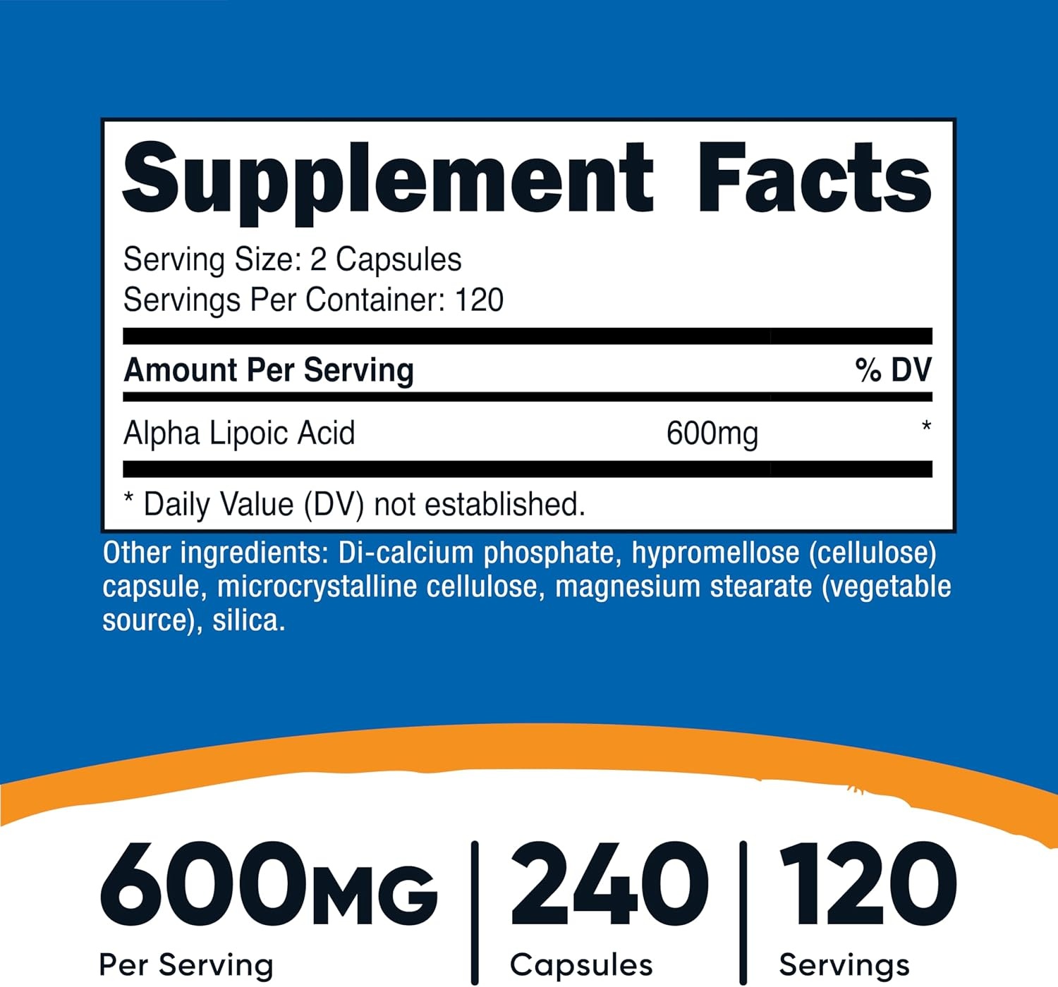 image:imageNutricost Alpha Lipoic Acid 600mg 120 Capsules 60 ServingsUnflavored