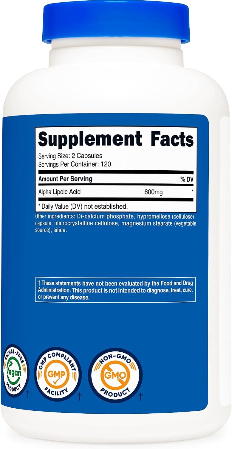 image:imageNutricost Alpha Lipoic Acid 600mg 120 Capsules 60 ServingsUnflavored