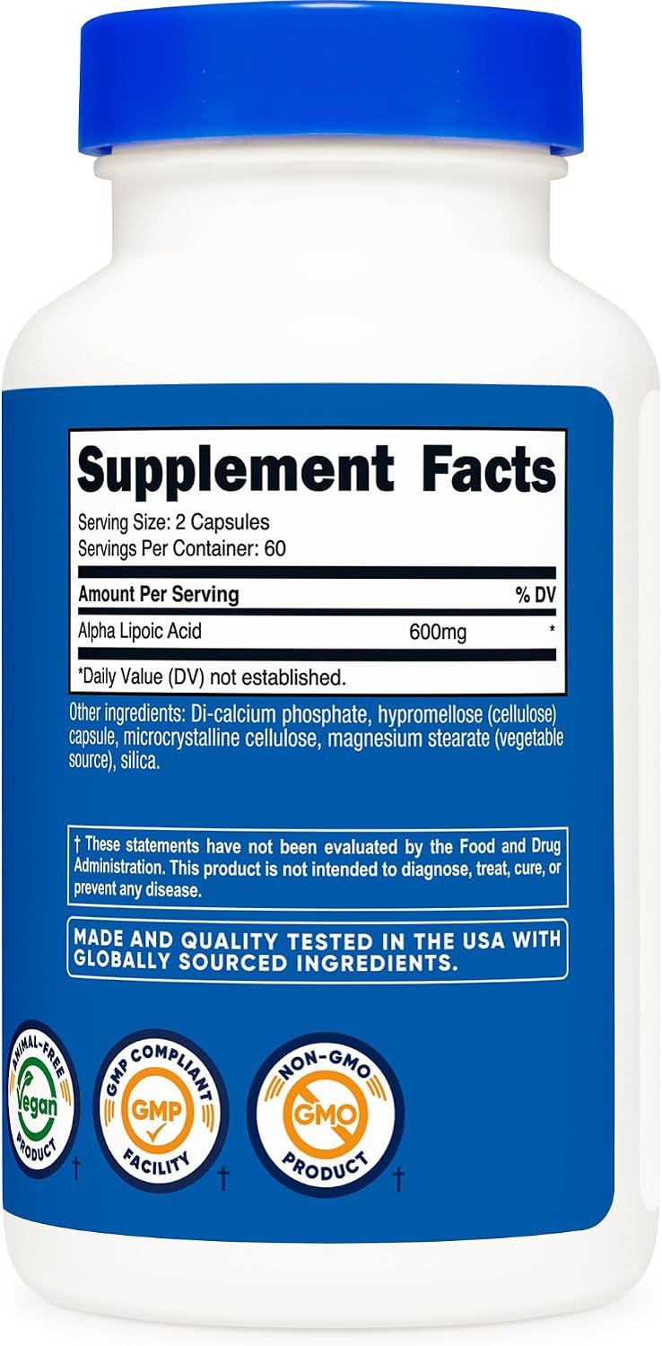 image:imageNutricost Alpha Lipoic Acid 600mg 120 Capsules 60 ServingsUnflavored
