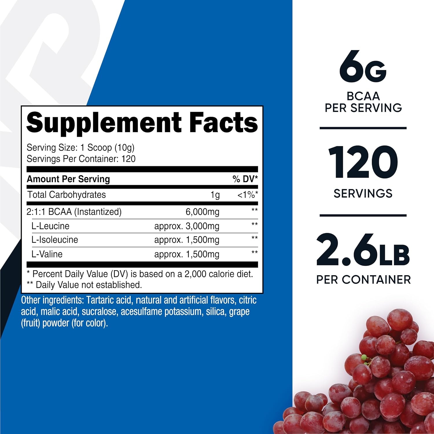 image:imageNutricost BCAA Powder Strawberry Kiwi 90 Servings Optimal 211 RatioGrape