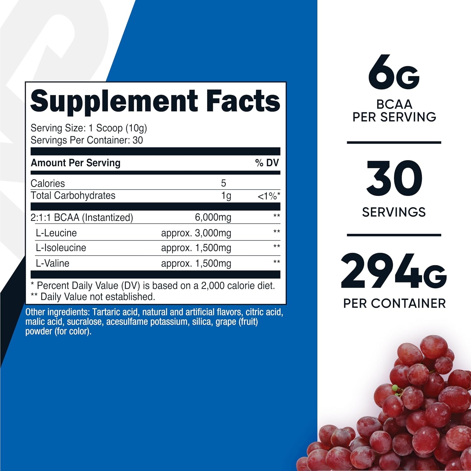 image:imageNutricost BCAA Powder Strawberry Kiwi 90 Servings Optimal 211 RatioGrape