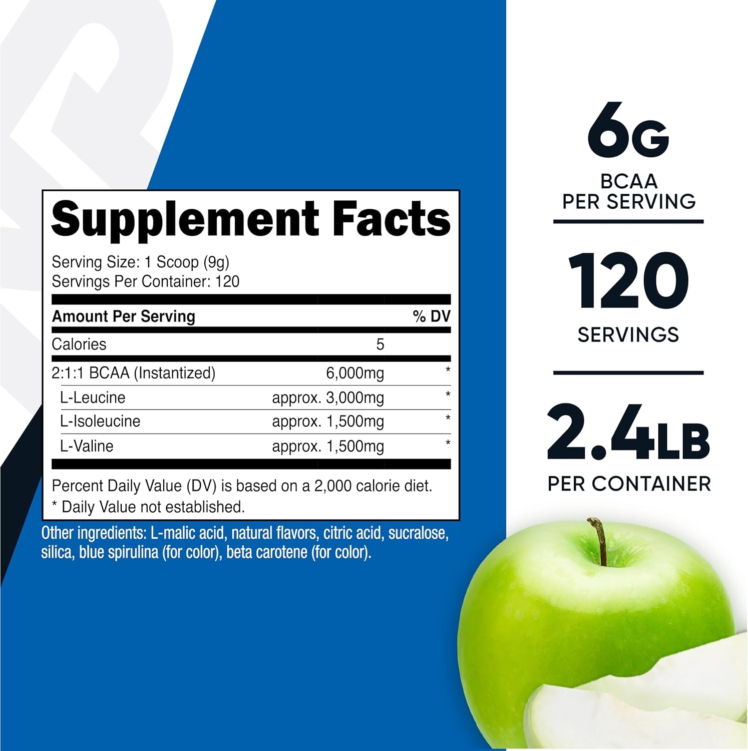 image:imageNutricost BCAA Powder Strawberry Kiwi 90 Servings Optimal 211 RatioGreen Apple