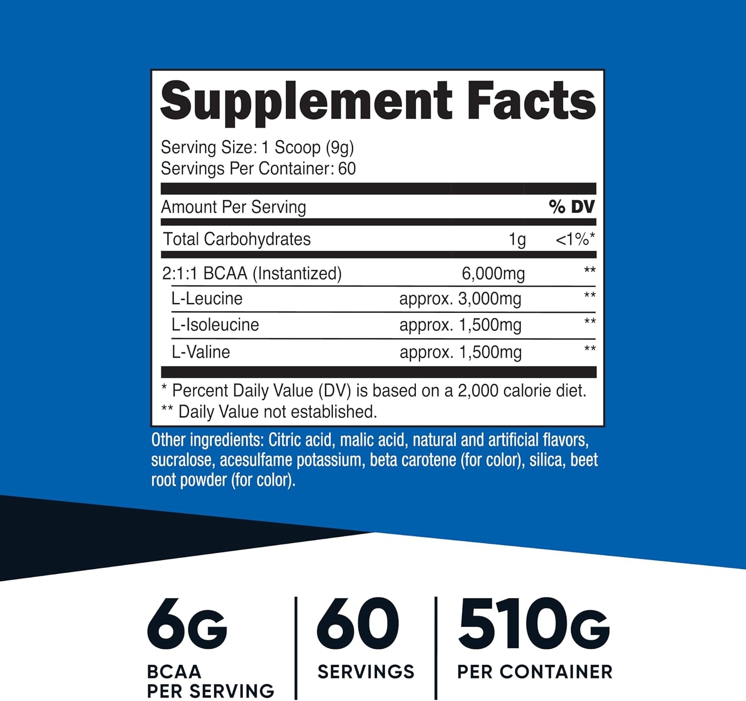 image:imageNutricost BCAA Powder Strawberry Kiwi 90 Servings Optimal 211 RatioOrange Mango