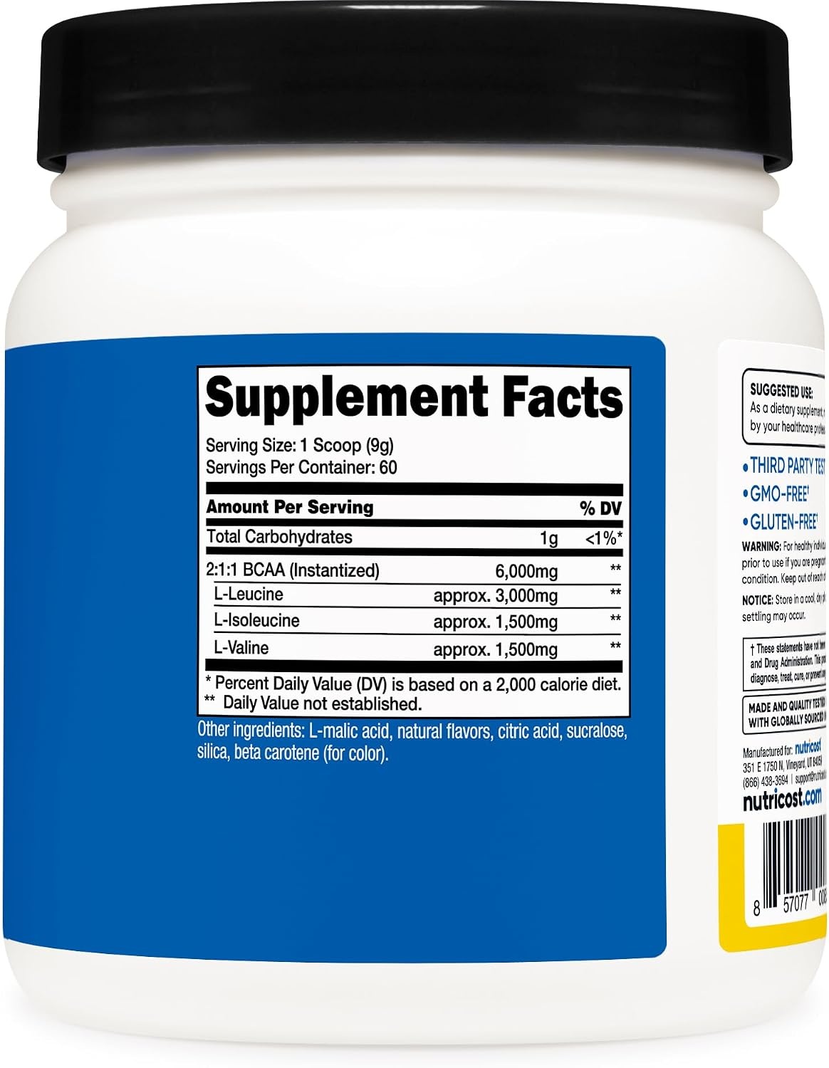 image:imageNutricost BCAA Powder Strawberry Kiwi 90 Servings Optimal 211 RatioPineapple
