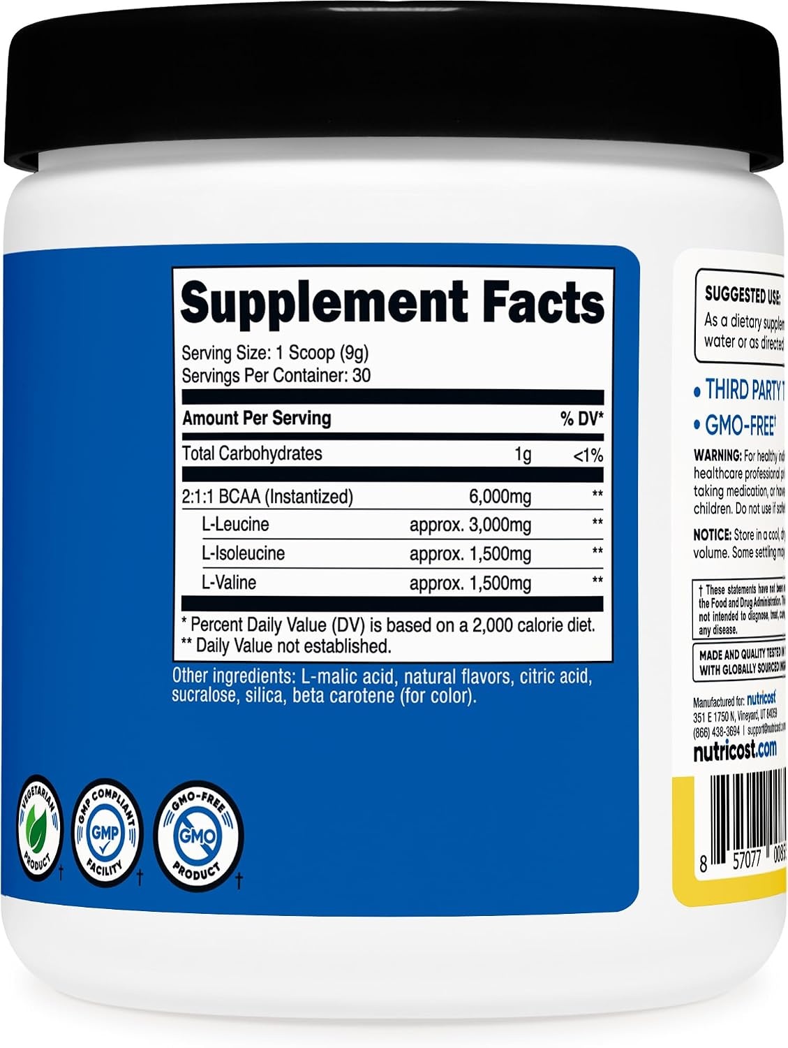 image:imageNutricost BCAA Powder Strawberry Kiwi 90 Servings Optimal 211 RatioPineapple