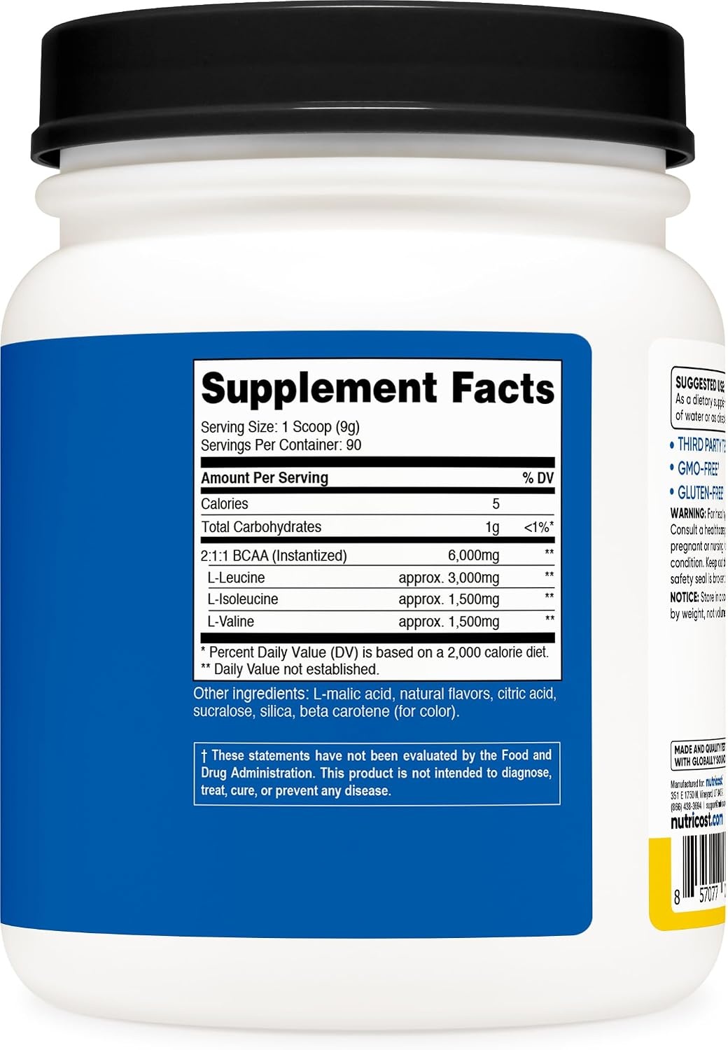 image:imageNutricost BCAA Powder Strawberry Kiwi 90 Servings Optimal 211 RatioPineapple