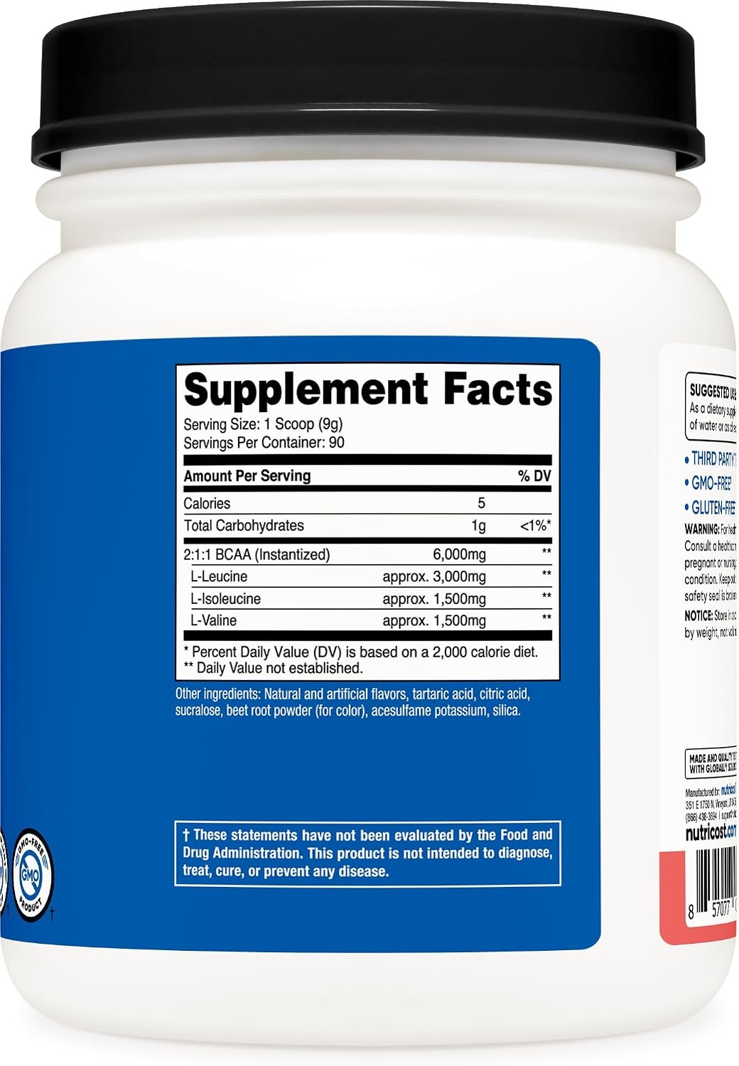 image:imageNutricost BCAA Powder Strawberry Kiwi 90 Servings Optimal 211 RatioWatermelon