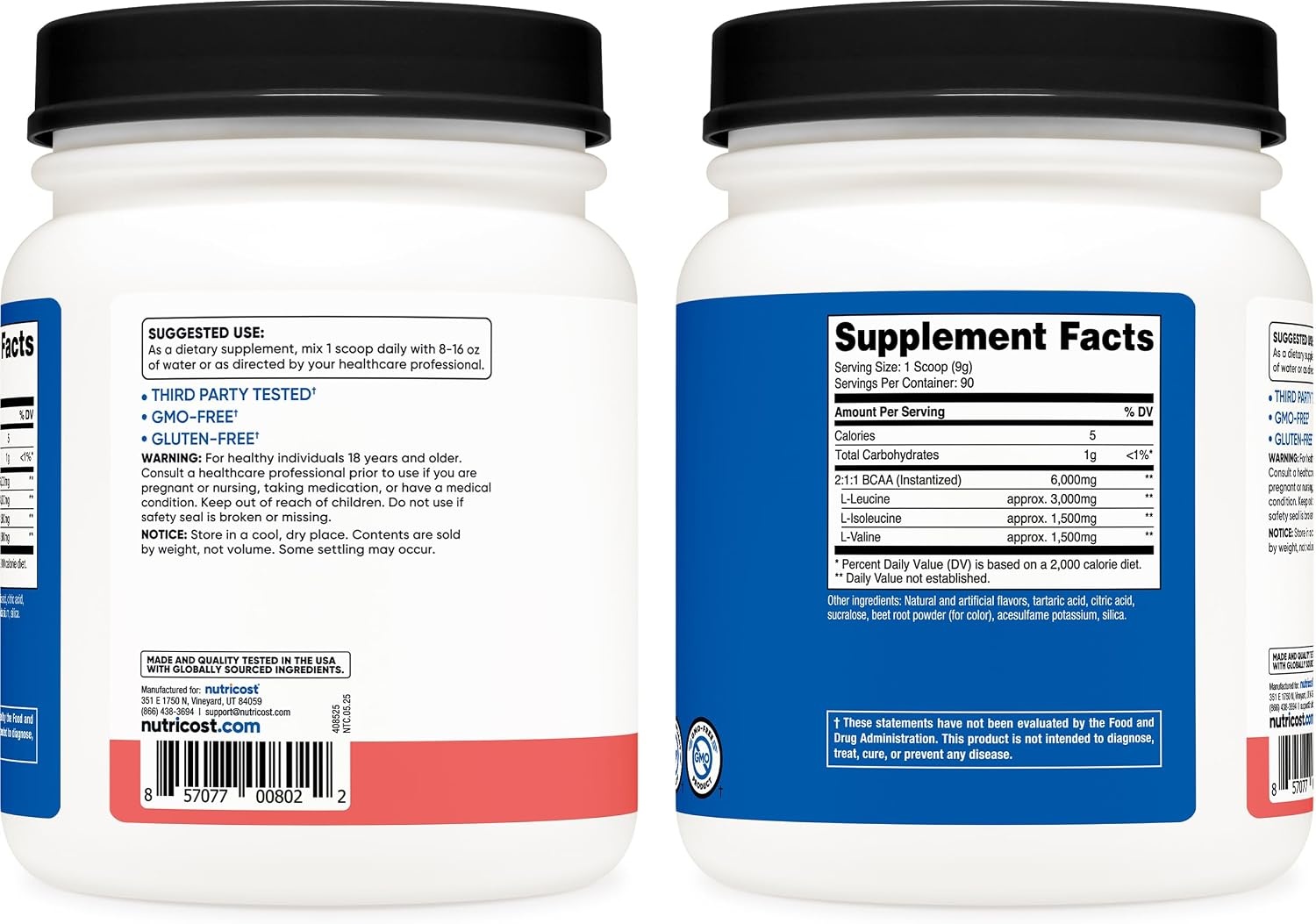image:imageNutricost BCAA Powder Strawberry Kiwi 90 Servings Optimal 211 RatioWatermelon