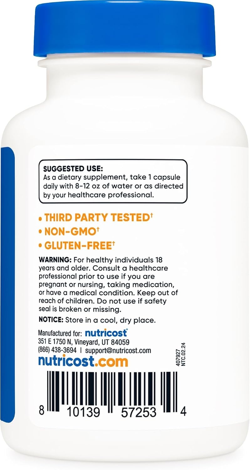 image:imageNutricost Biotin Vitamin B7 10000mcg 10mg 240 Capsules Quick Release120 Capsules