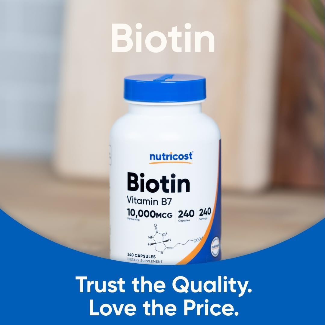 image:imageNutricost Biotin Vitamin B7 10000mcg 10mg 240 Capsules Quick Release240 Capsules