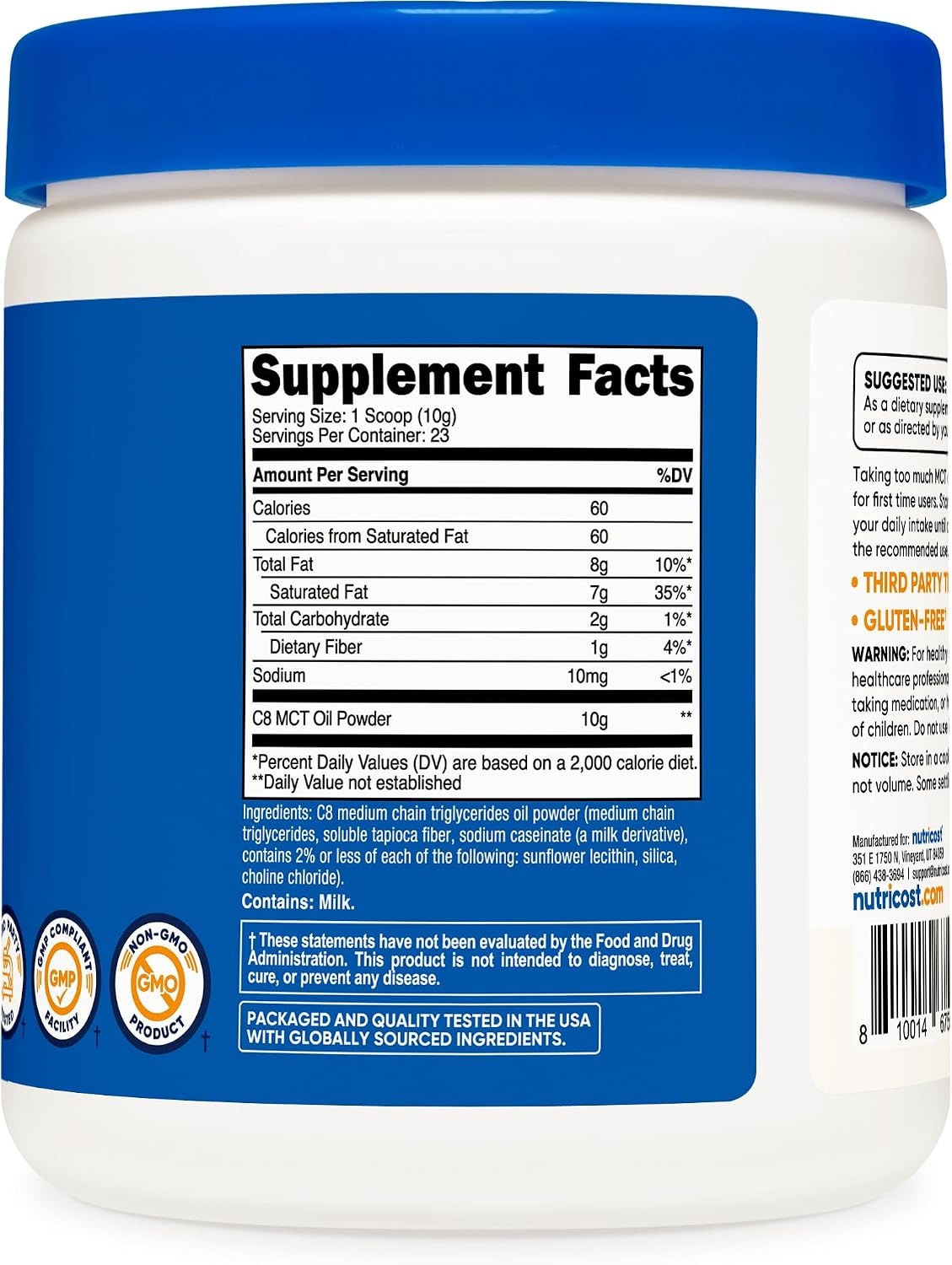 image:imageNutricost C8 MCT Oil Powder 2LBS 32oz 95 C8 MCT Oil PowderUnflavored