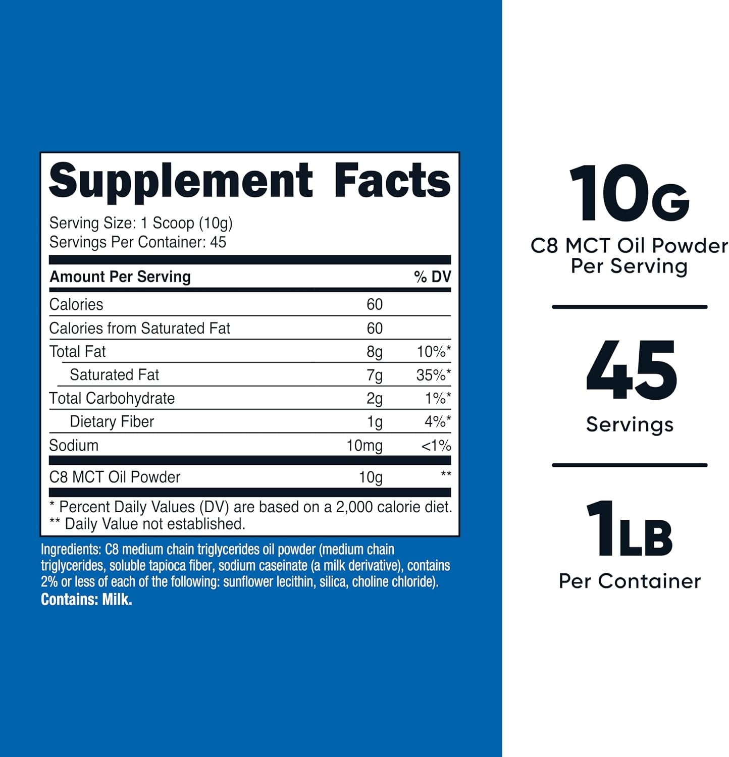 image:imageNutricost C8 MCT Oil Powder 2LBS 32oz 95 C8 MCT Oil PowderUnflavored
