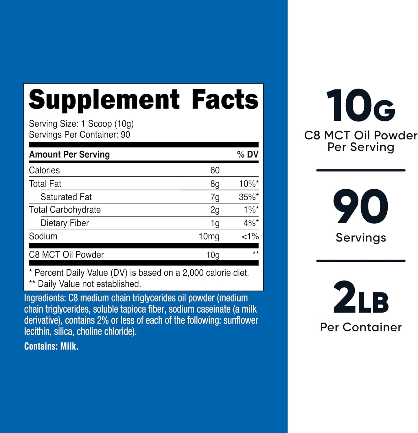 image:imageNutricost C8 MCT Oil Powder 2LBS 32oz 95 C8 MCT Oil PowderUnflavored