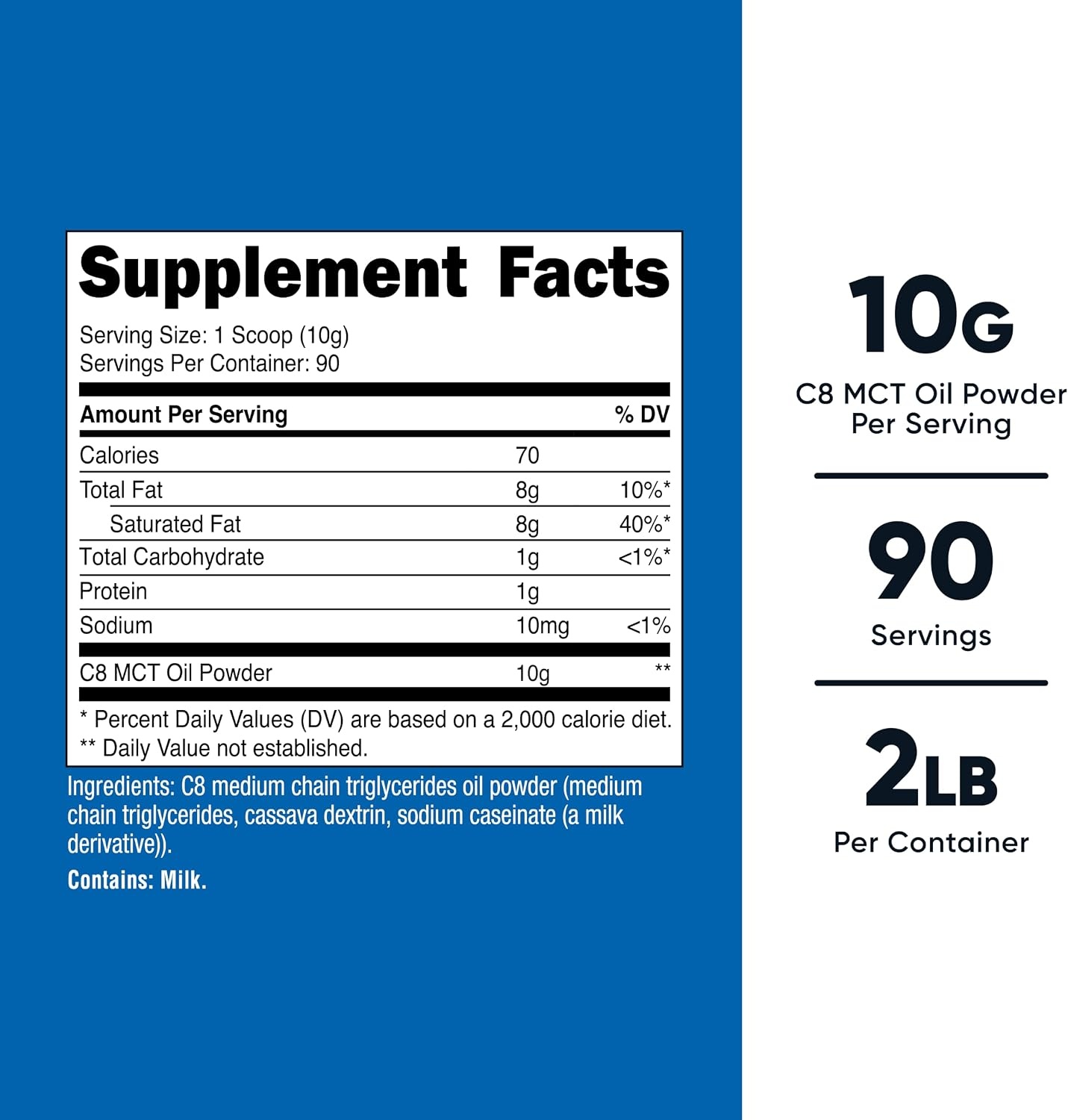 image:imageNutricost C8 MCT Oil Powder 2LBS 32oz 95 C8 MCT Oil PowderUnflavored