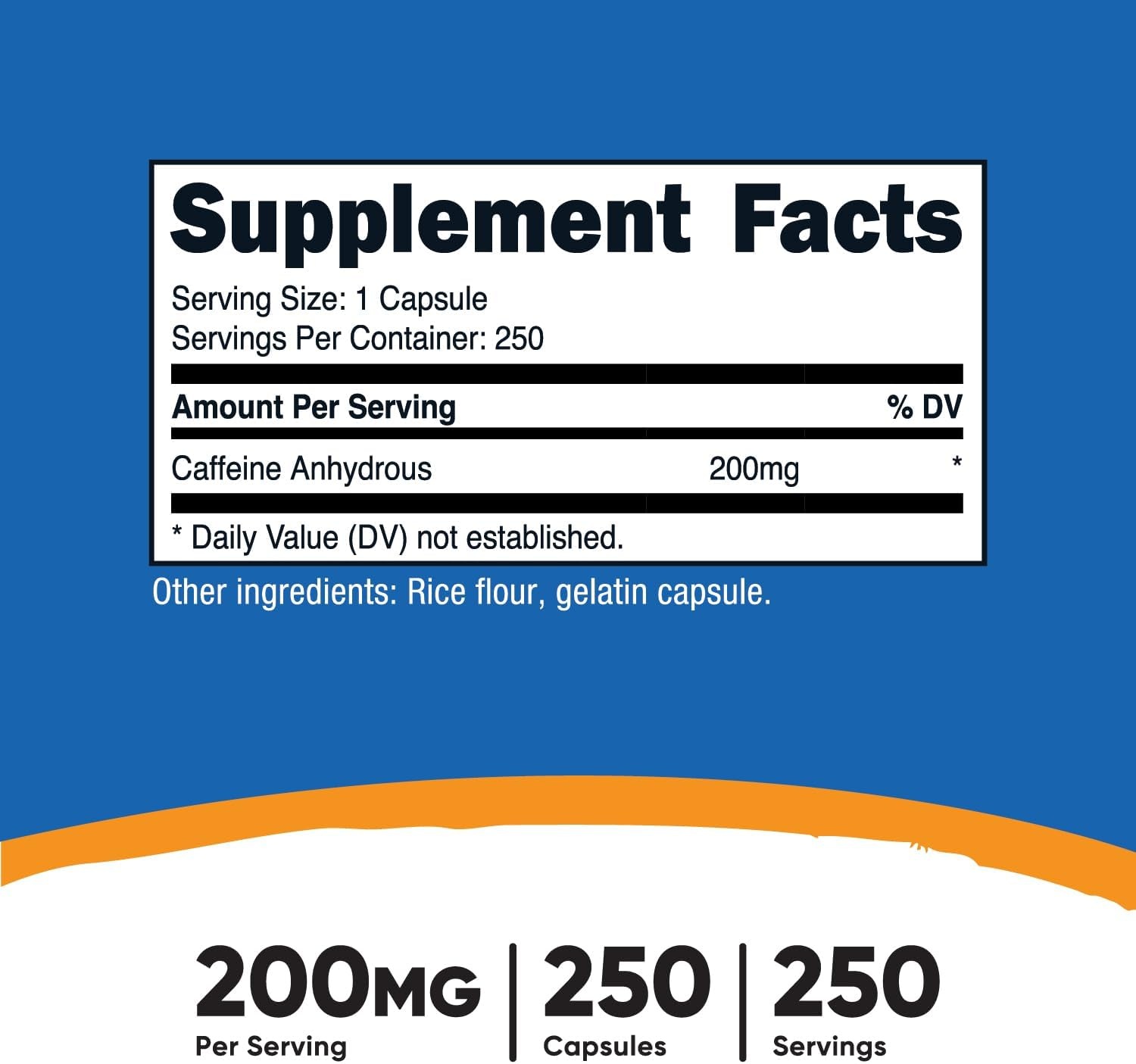 image:imageNutricost Caffeine Pills 200mg 120 Capsules Gluten Free NonGMO250 Count Pack of 1