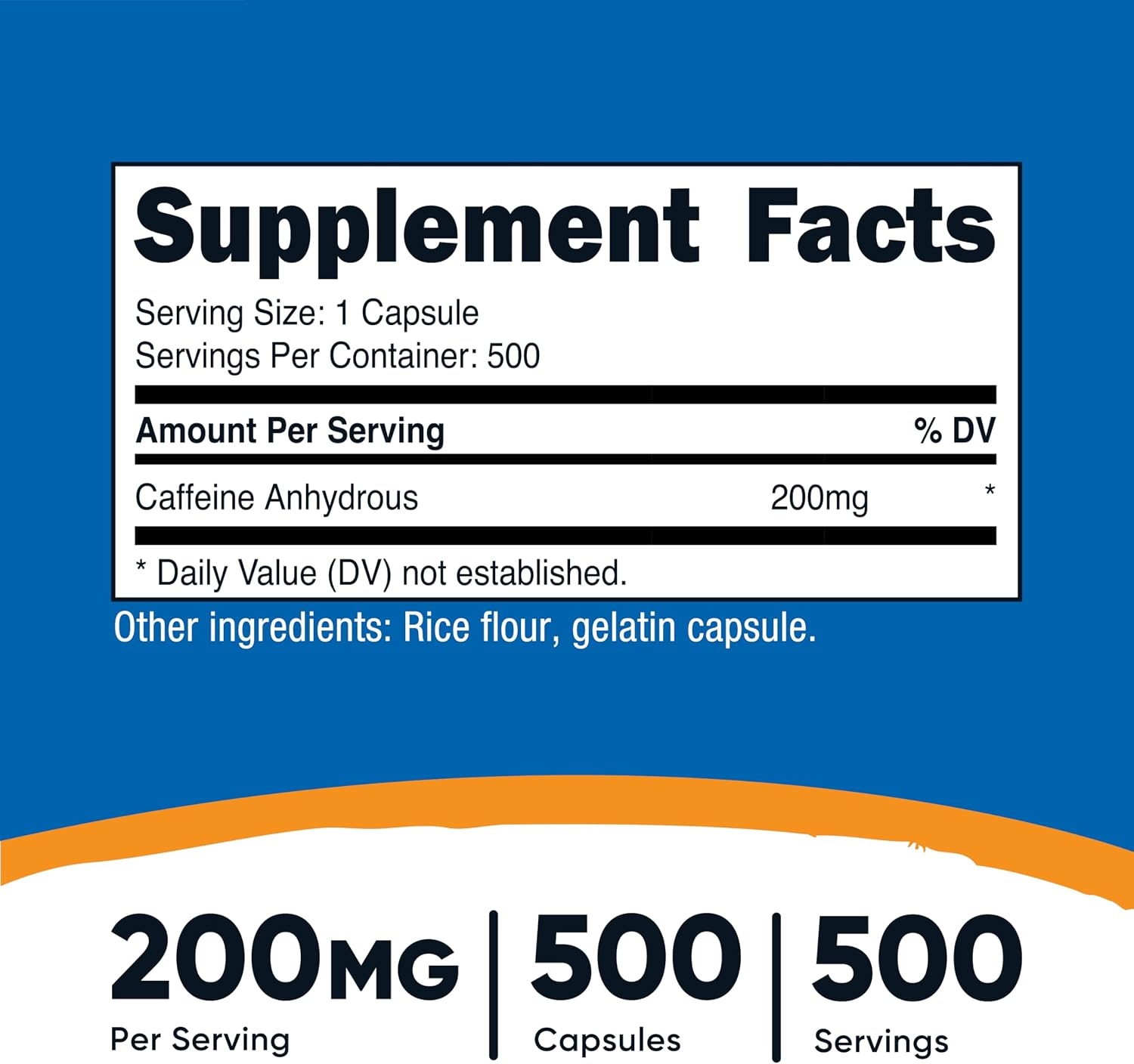 image:imageNutricost Caffeine Pills 200mg 120 Capsules Gluten Free NonGMO500 Count Pack of 2