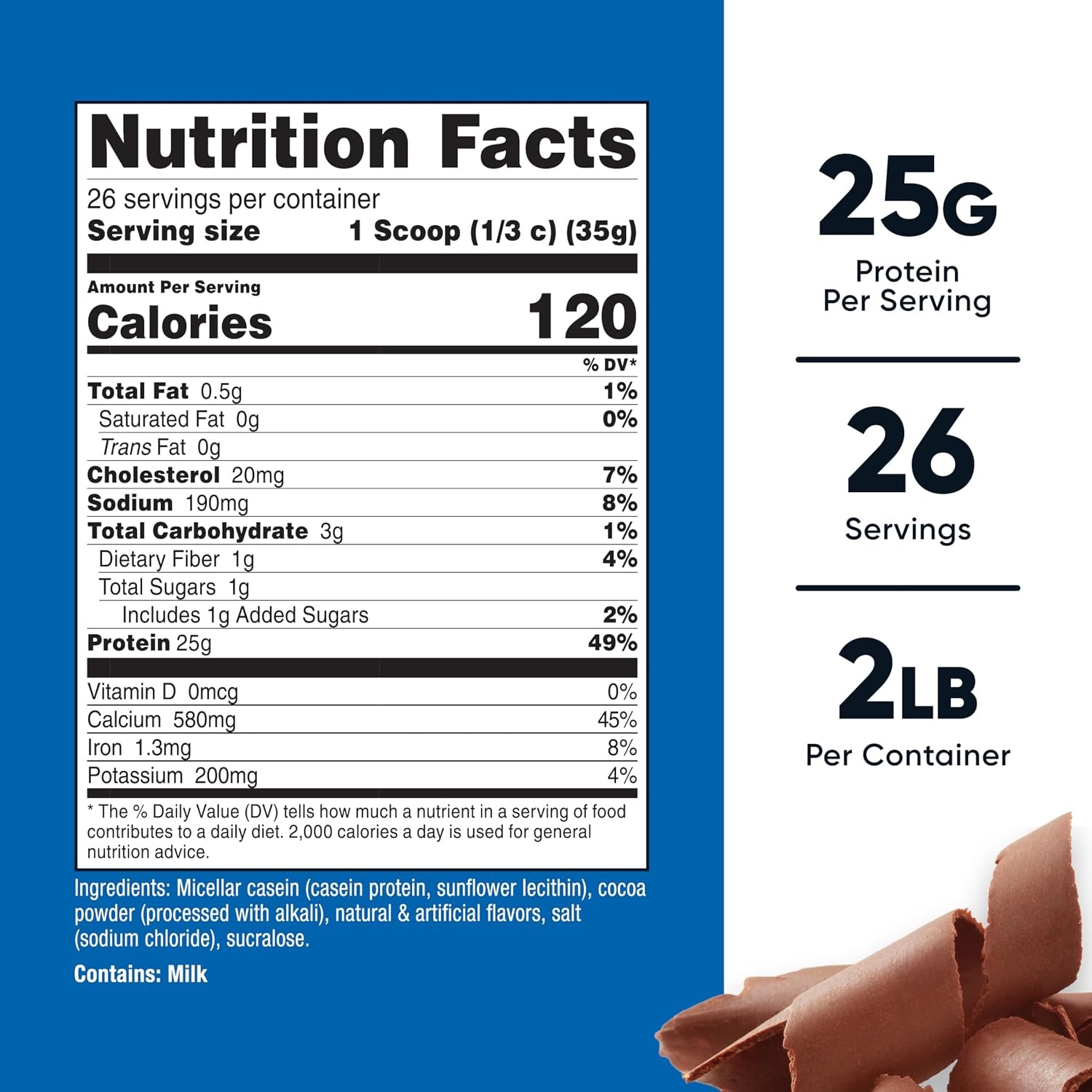 image:imageNutricost Casein Protein Powder 2lb UnflavoredChocolate