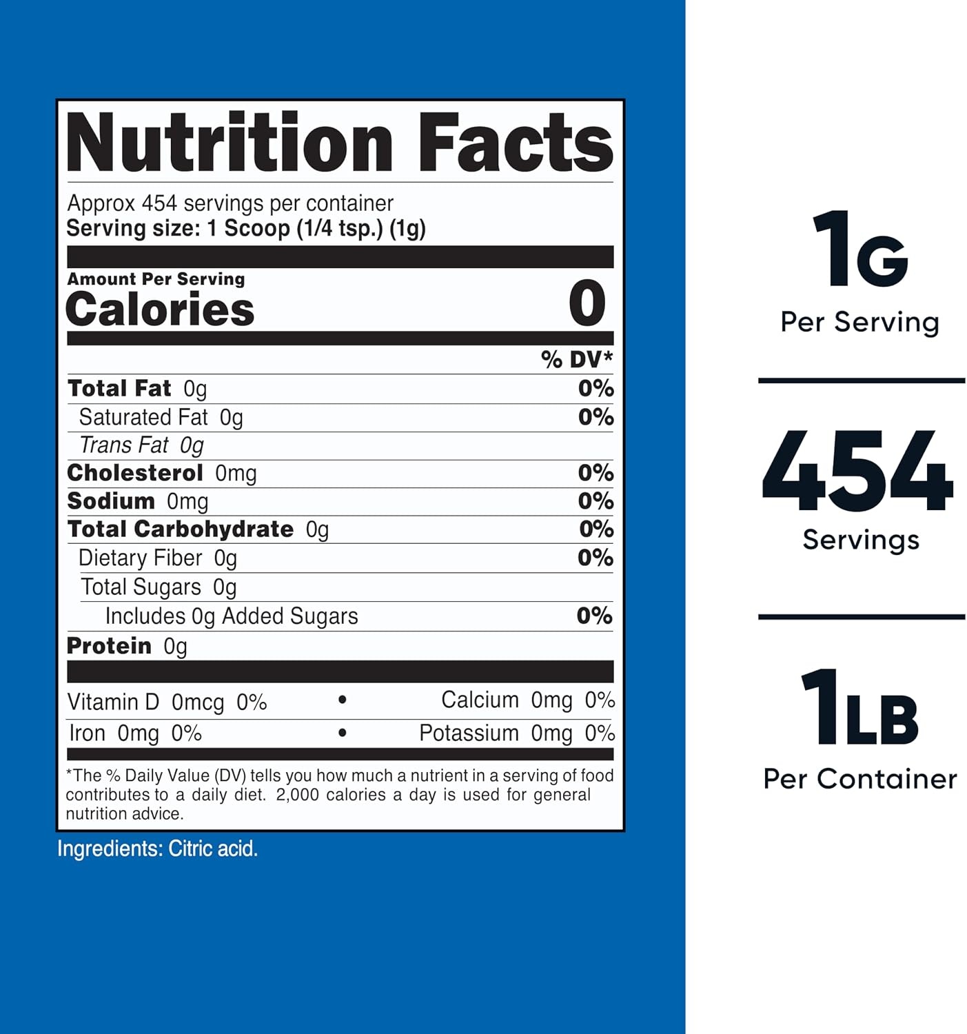 image:imageNutricost Citric Acid Powder 1LB 1G Per Serving162 Ounce Pack of 1