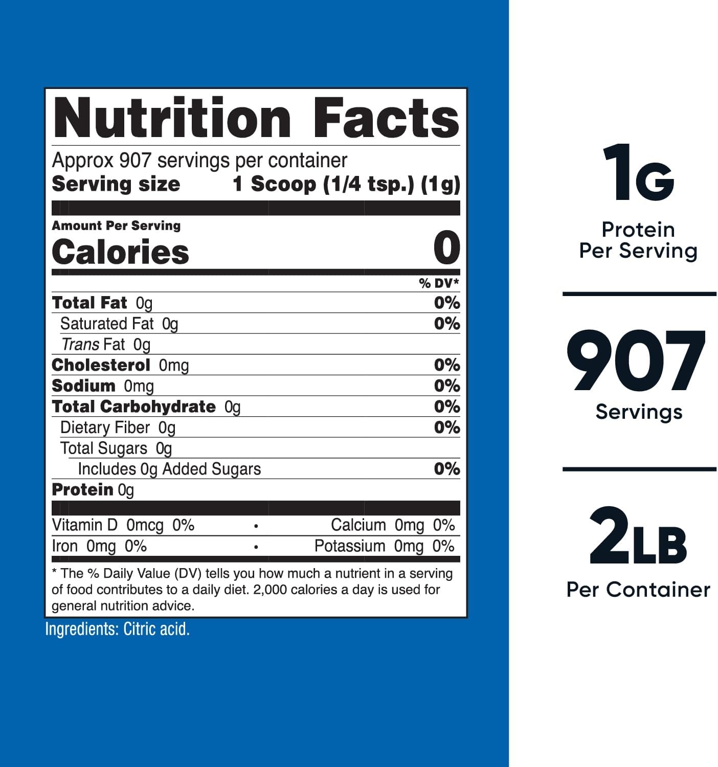 image:imageNutricost Citric Acid Powder 1LB 1G Per Serving2 Pound Pack of 1
