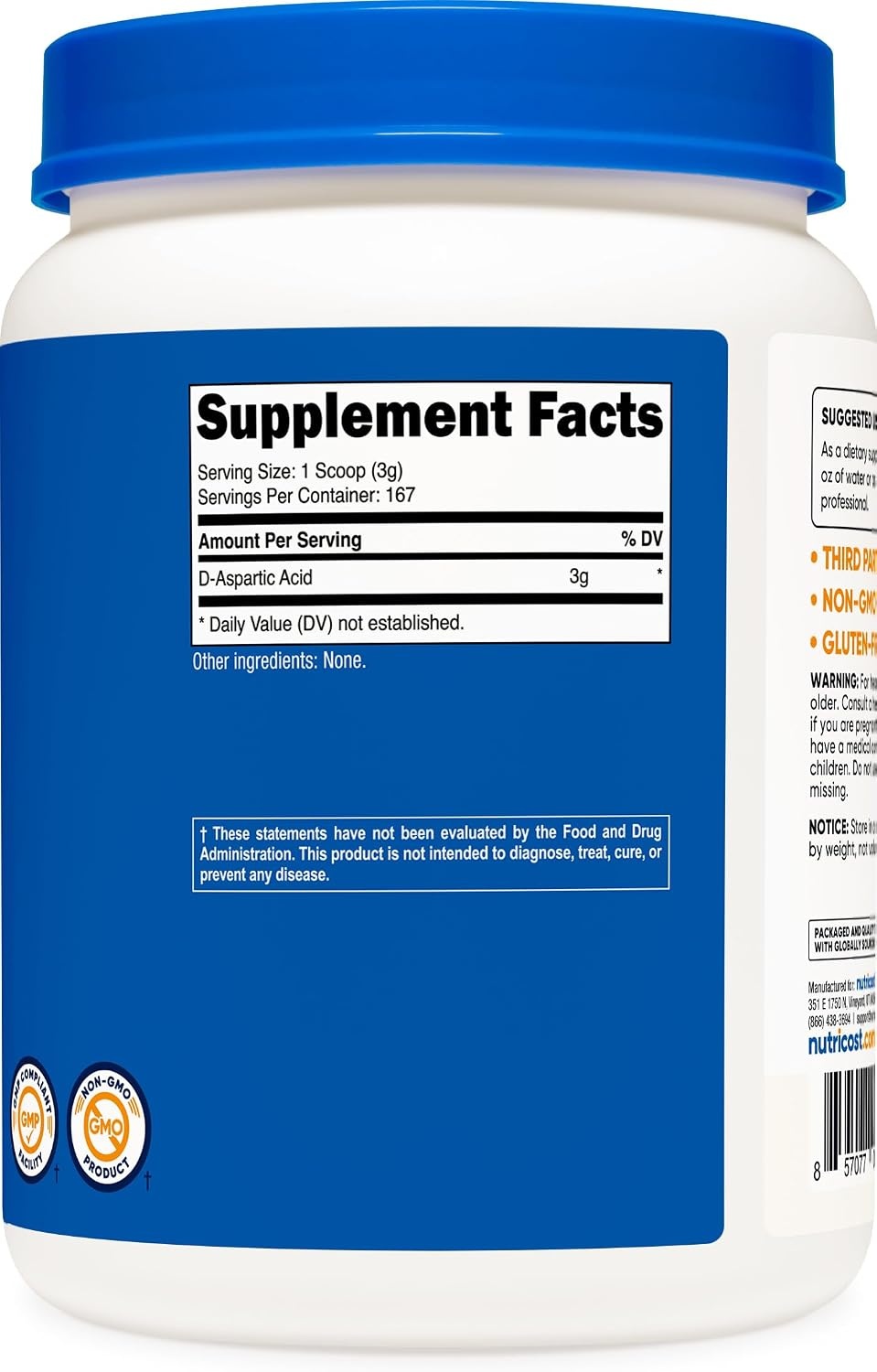 image:imageNutricost DAspartic Acid DAA Powder 500G DAA Supplement1 500G Bottle
