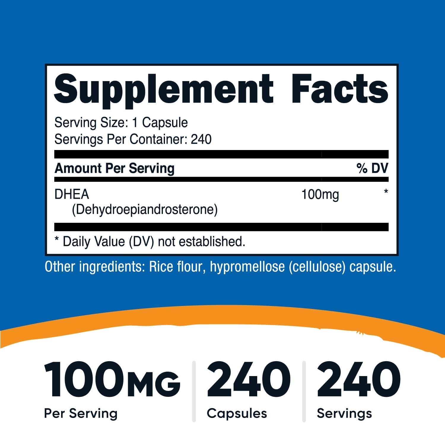 image:imageNutricost DHEA 100mg 120 Capsules Gluten Free Soy Free GMOFree240 Count Pack of 2