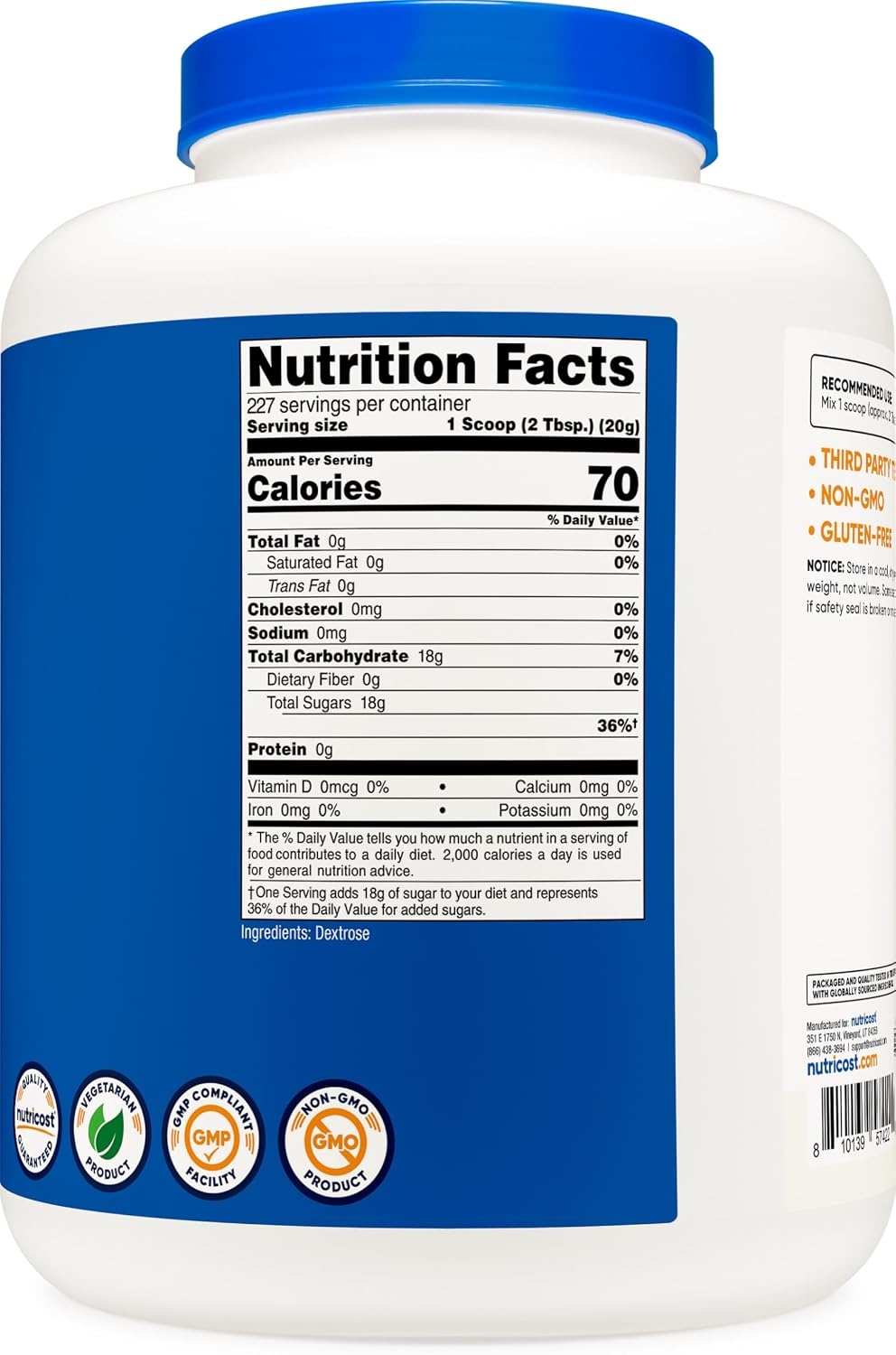 image:imageNutricost Dextrose Powder 10 LBS Gluten Free160 Ounce Pack of 2