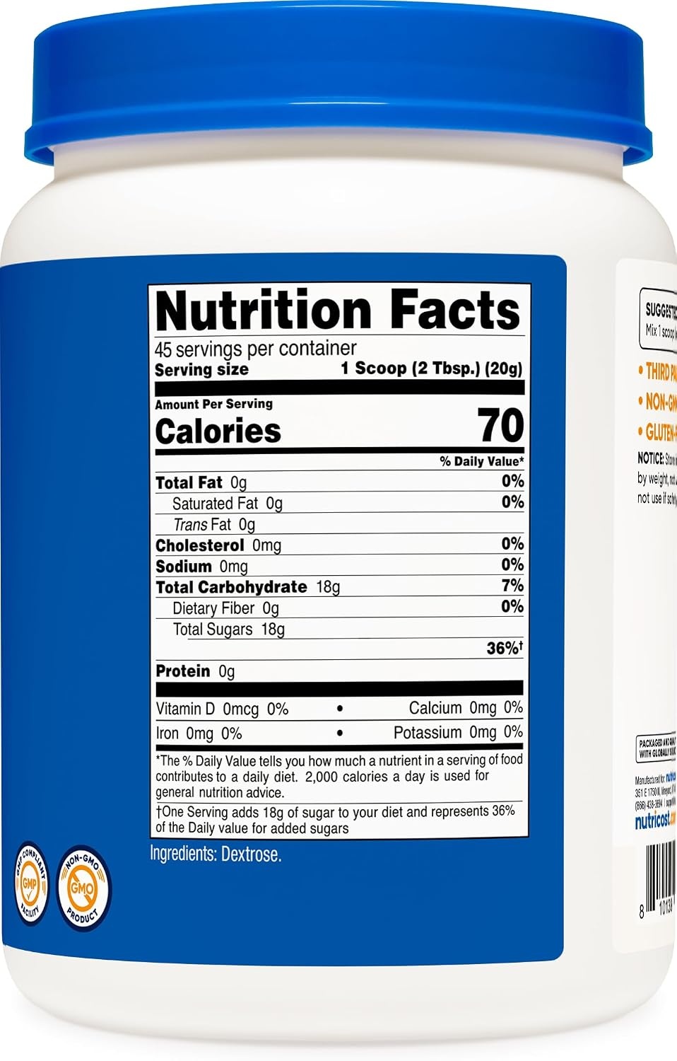 image:imageNutricost Dextrose Powder 10 LBS Gluten Free324 Ounce Pack of 1