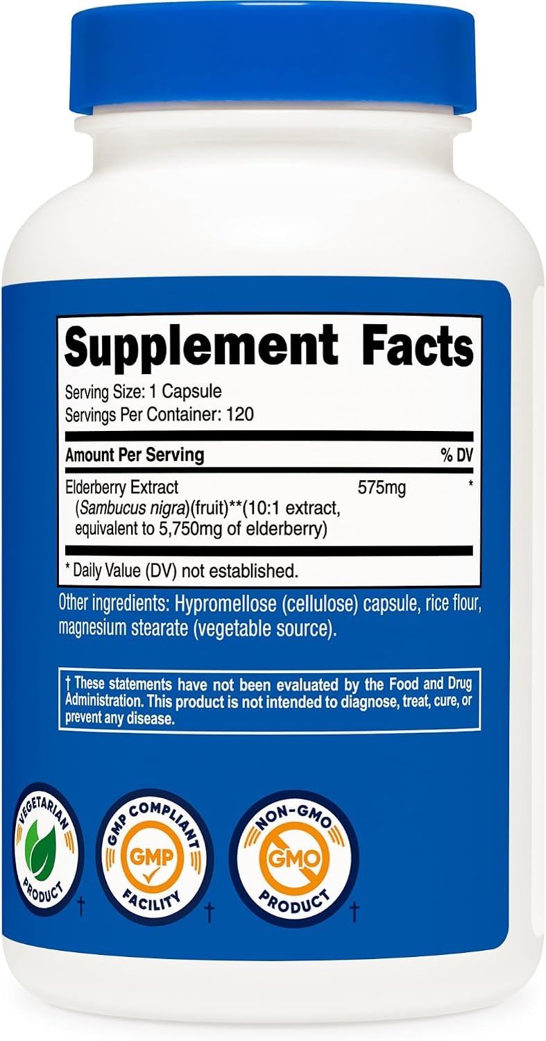 image:imageNutricost Elderberry Capsules 575mg 120 Capsules Black Elderberry120 Count Pack of 3