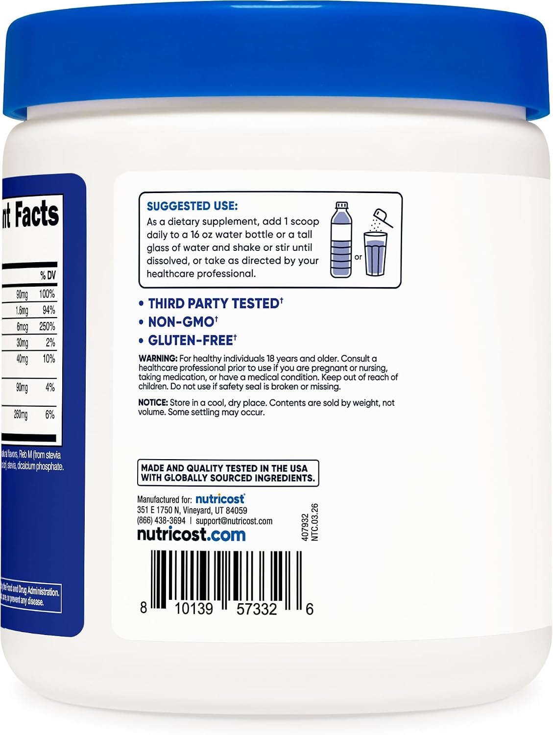 image:imageNutricost Electrolyte Complex Powder 60 Servings Blue RaspberryBlue Raspberry