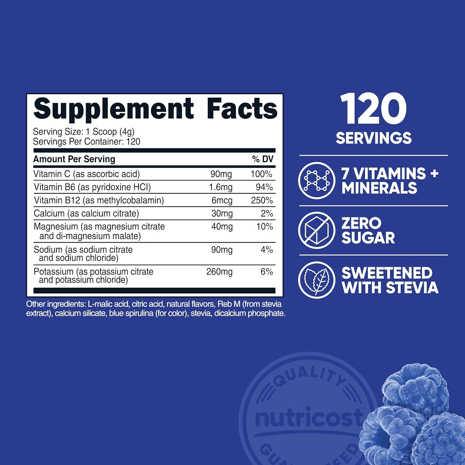 image:imageNutricost Electrolyte Complex Powder 60 Servings Blue RaspberryBlue Raspberry