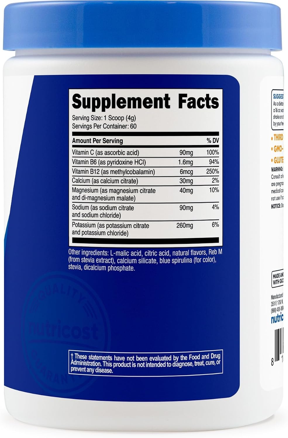 image:imageNutricost Electrolyte Complex Powder 60 Servings Blue RaspberryBlue Raspberry