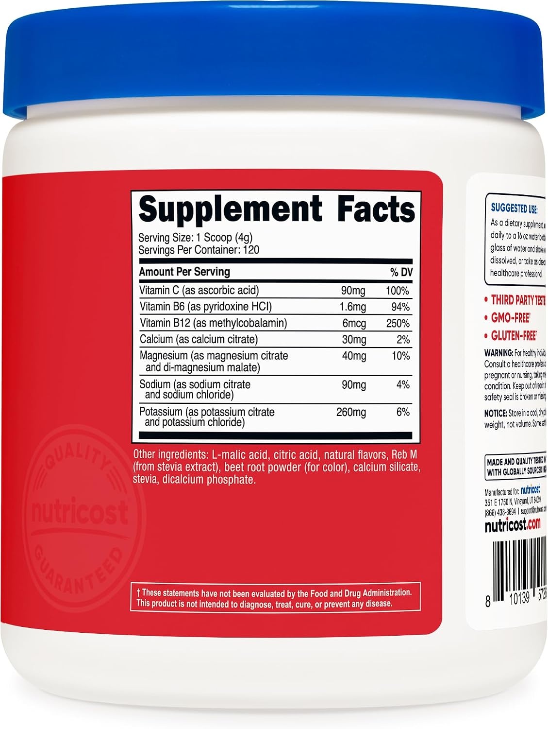 image:imageNutricost Electrolyte Complex Powder 60 Servings Blue RaspberryFruit Punch