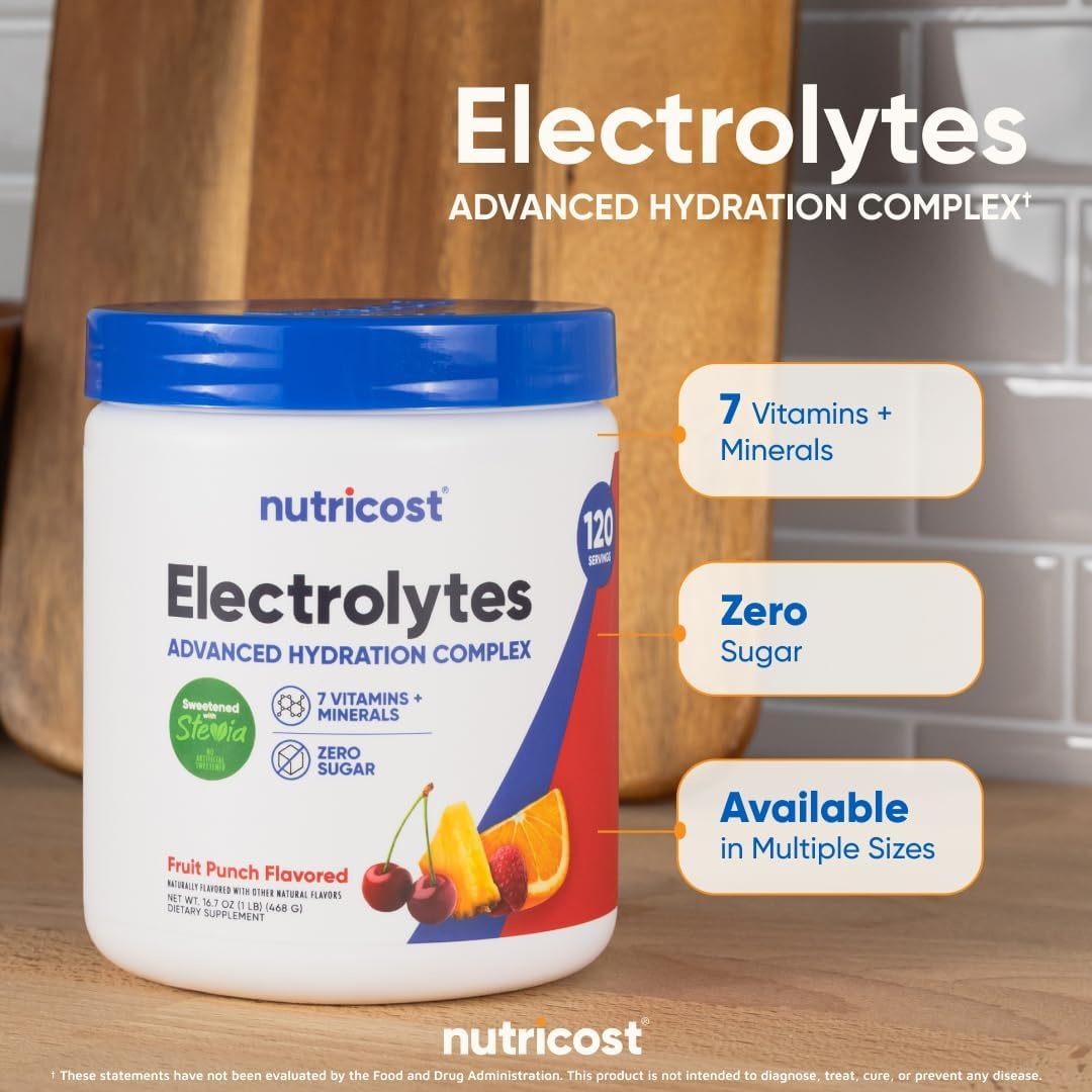 image:imageNutricost Electrolyte Complex Powder 60 Servings Blue RaspberryFruit Punch