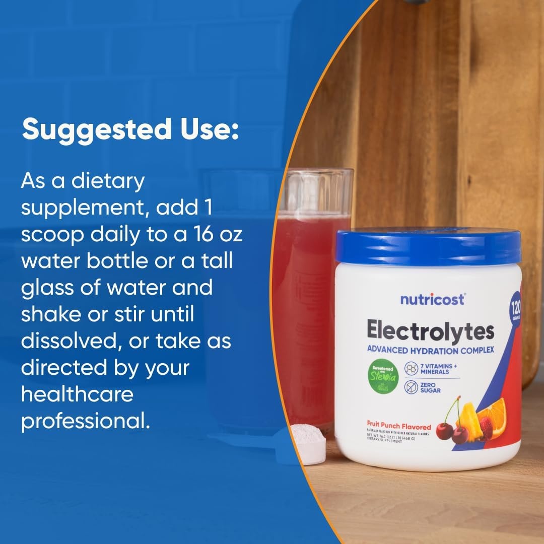 image:imageNutricost Electrolyte Complex Powder 60 Servings Blue RaspberryFruit Punch