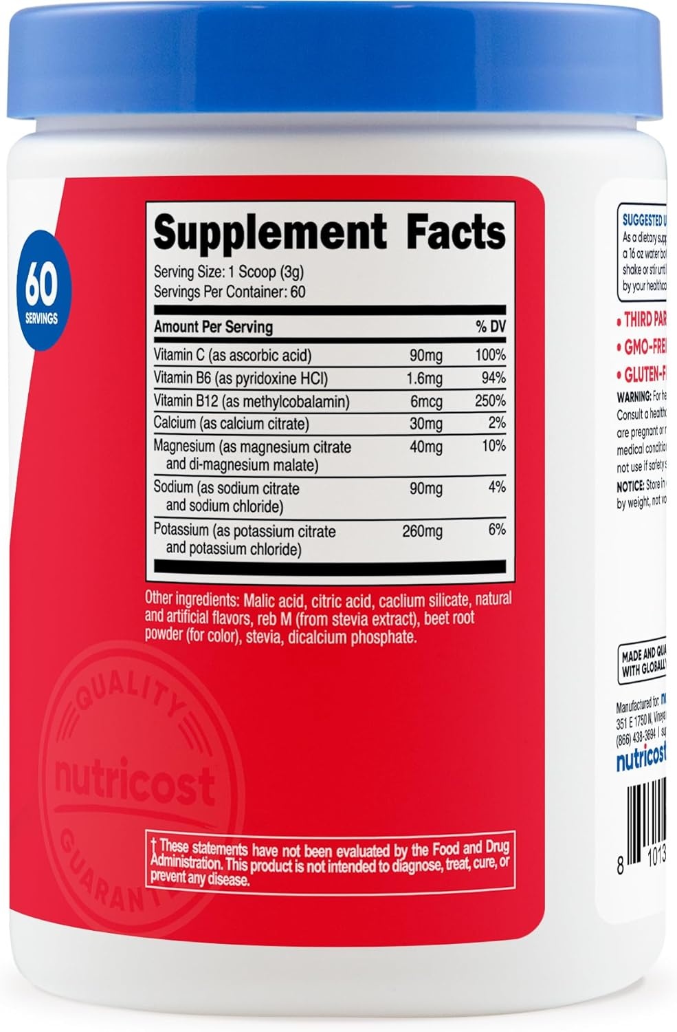 image:imageNutricost Electrolyte Complex Powder 60 Servings Blue RaspberryWatermelon