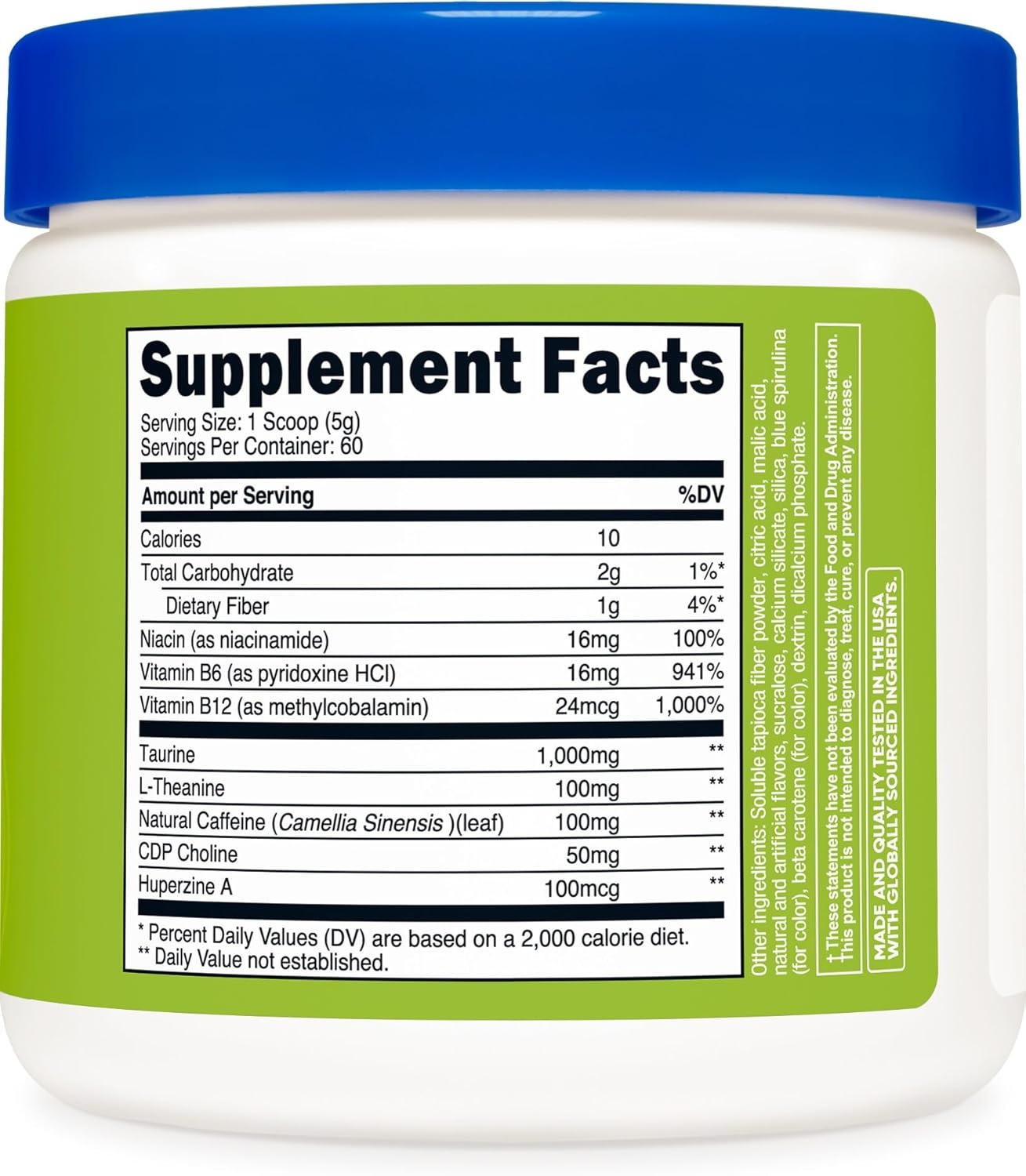 image:imageNutricost Energy Complex Green Apple 60 Servings Clean Energy Powder
