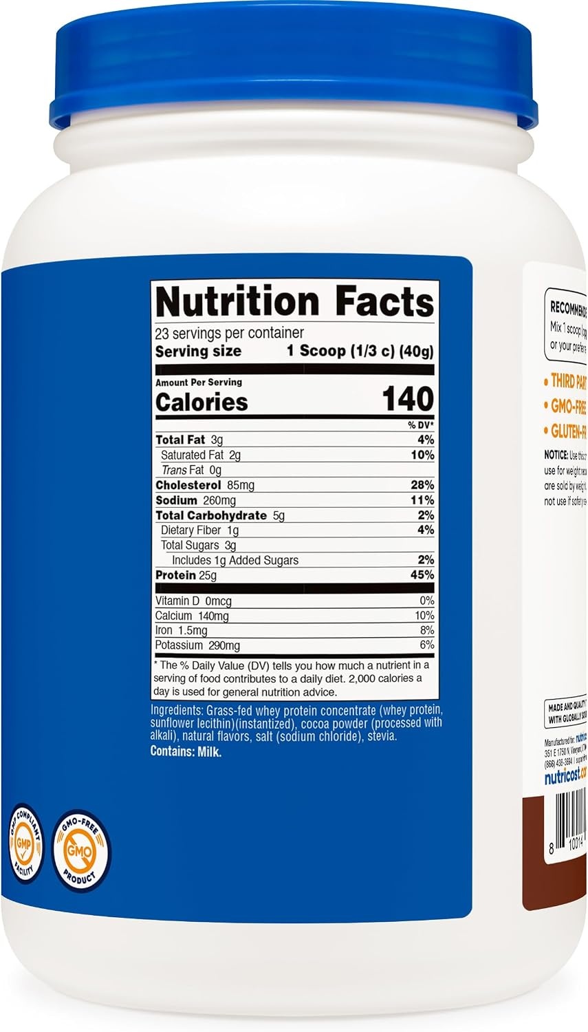 image:imageNutricost GrassFed Whey Protein Concentrate Powder Chocolate 5LBSChocolate